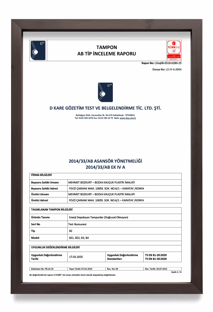 AB TİP İNCELEME SERTİFİKASI